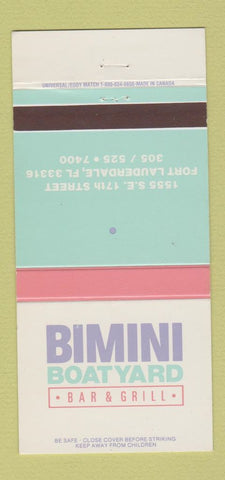 Matchbook Cover - Bimini Boatyard Bar Grill Fort Lauderdale FL 30 Strike