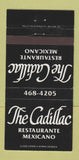 Matchbook Cover - Cadillac Mexican Restaurant Dillon? Colorado 30 Strike