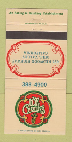 Matchbook Cover - WF Cronk's Mill Valley CA 30 Strike