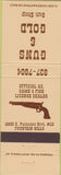 Matchbook Cover - Guns  and  Gold Shop Fountain Hills AZ