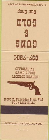 Matchbook Cover - Guns  and  Gold Shop Fountain Hills AZ