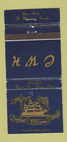 Matchbook Cover - Captain Williams House Dennisport MA WEAR 30 Strike