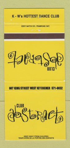 Matchbook Cover - Club Abstract Kitchener ON 30 Strike