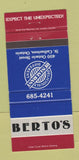 Matchbook Cover - Berto's Restaurant St Catharines ON 30 Strike