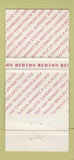 Matchbook Cover - Berto's Restaurant St Catharines ON 30 Strike