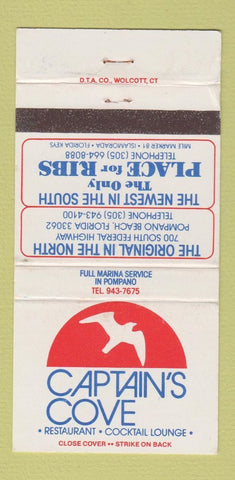 Matchbook Cover - Captain's Cove Pompano Beach Islamorada FL WORN 30 Strike