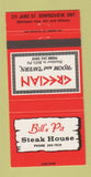 Matchbook Cover - Bill's Pit Steak House Downsview ON Grecian Room 30 Strike