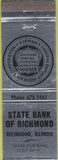 Matchbook Cover - State Bank of Richmond IL