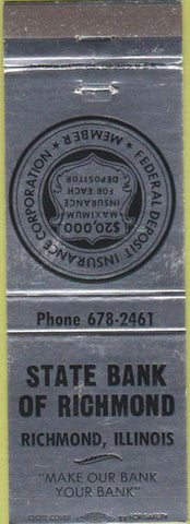 Matchbook Cover - State Bank of Richmond IL