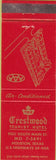 Matchbook Cover - Crestwood Tourist Hotel Houston TX
