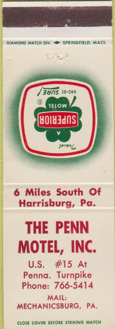 Matchbook Cover - Penn Superior Motel Mechanicsburg PA