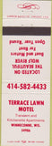 Matchbook Cover - Terrace Lawn Motel Winneconne WI