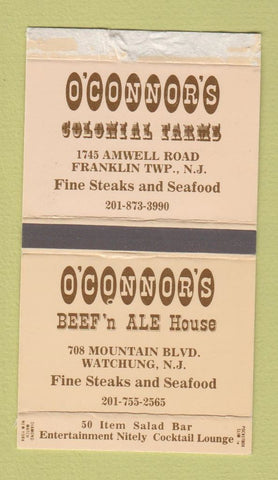 Matchbox - O'Connor's Beef n Ale House Watchung NJ Franklin Township WEAR