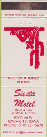 Matchbook Cover - Siesta Motel Iowa City IA cactus