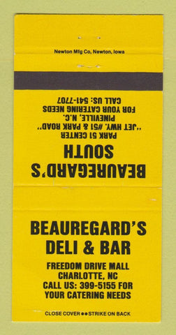 Matchbook Cover - Beauregard's South Pineville NC Charlotte  30 Strike