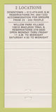 Matchbook Cover - Caesar's Steak House Calgary AB 30 Strike