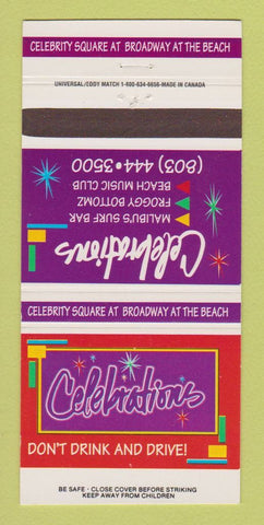 Matchbook Cover - Celebrations Restaurant Myrtle Beach SC 30 Strike