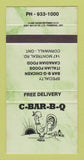 Matchbook Cover - C BBQ Cornwall ON rooster GREEN 30 Strike