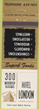 Matchbook Cover - Hotel London London ON Canada