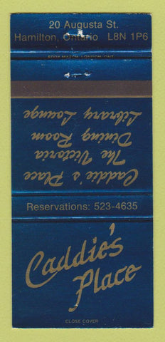 Matchbook Cover - Caddie's Place Hamilton ON restaurant 30 Strike