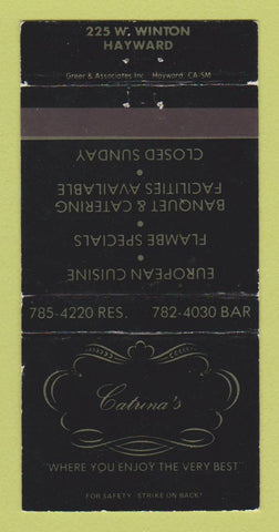 Matchbook Cover - Catrina's Restaurant Hayward CA WEAR 30 Strike