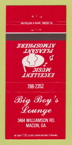 Matchbook Cover - Big Boy's Lounge Macon GA 30 Strike
