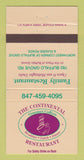 Matchbook Cover - Continental Restaurant Buffalo Grove IL WEAR 30 Strike