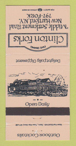 Matchbook Cover - Clinton Forks Restaurant New Hartford NY 30 Strike