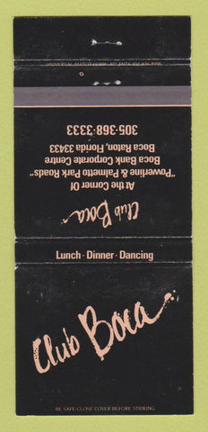 Matchbook Cover - Club Boca Boca Raton FL WEAR 30 Strike