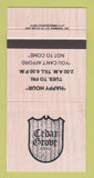 Matchbook Cover - Cedar Grove Lodge WEAR 30 Strike