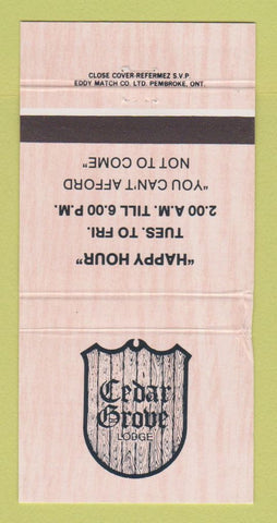 Matchbook Cover - Cedar Grove Lodge WEAR 30 Strike
