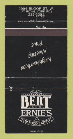 Matchbook Cover - Bert and Ernie's Restaurant Toronto ON WEAR 30 Strike