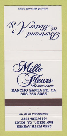 Matchbook Cover - Bertrand at Mister A's San Diego CA Mille Fleurs 30 Strike