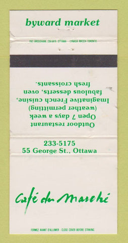 Matchbook Cover - Cafe De Marche Ottawa ON WORN #2 30 Strike