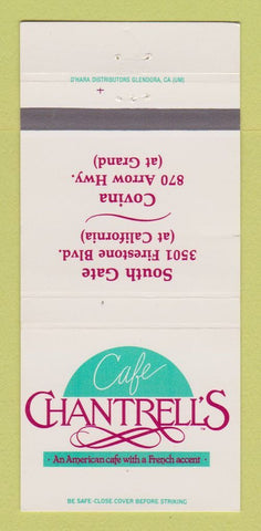 Matchbook Cover - Cafe Chantrell's Covina South Gate CA 30 Strike