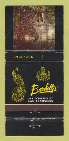 Matchbook Cover - Bardelli's San Francisco CA WEAR 30 Strike