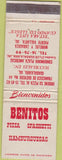 Matchbook Cover - Benitos Pizza Puerto Vallarta Mexico
