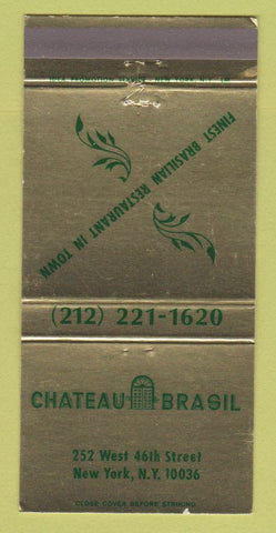 Matchbook Cover - Chateau Brasil New York City Brazilian 30 Strike