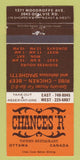 Matchbook Cover - Chances R Restaurant Ottawa ON 30 Strike