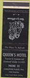 Matchbook Cover - Queen's Hotel Carleton Place ON Canada