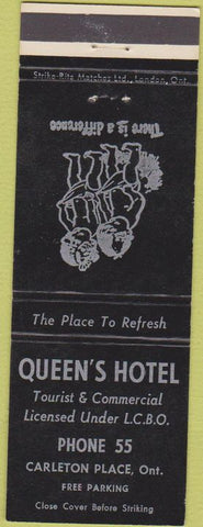 Matchbook Cover - Queen's Hotel Carleton Place ON Canada