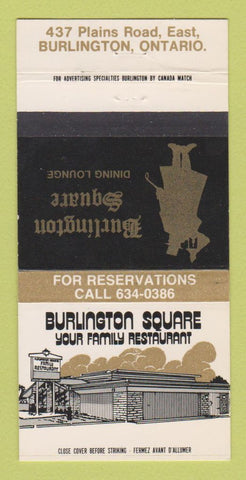Matchbook Cover - Burlington Square Restaurant Burlington ON 30 Strike