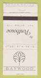Matchbook Cover - Baywood Motor Hotel North Bay ON Penthouse 30 Strike
