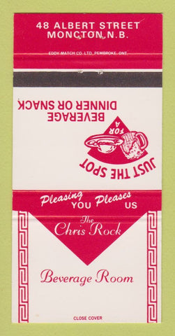 Matchbook Cover - Chris Rock Beverage Room Moncton NB 30 Strike