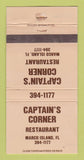 Matchbook Cover - Captain's Corner Restaurant Marco Island FL WEAR 30 Strike
