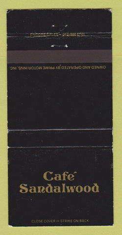 Matchbook Cover - Cafe Sandalwood Fairfield NJ Prime Management 30 Strike