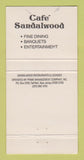 Matchbook Cover - Cafe Sandalwood Fairfield NJ Prime Management 30 Strike