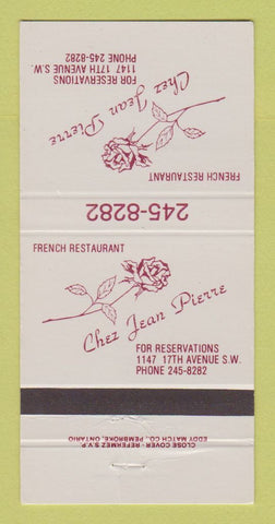 Matchbook Cover - Chez Jean Pierre Restaurant  30 Strike