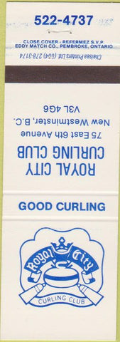 Matchbook Cover - Royal City Curling Club New Westminster BC
