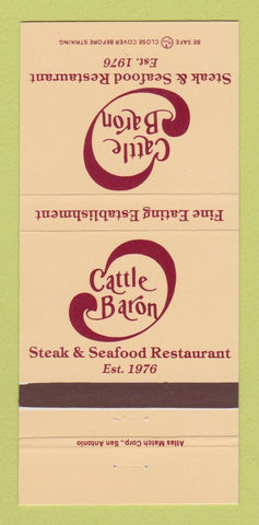 Matchbook Cover - Cattle Baron Restaurant Portales Hobbs Roswell NM 30 Strike